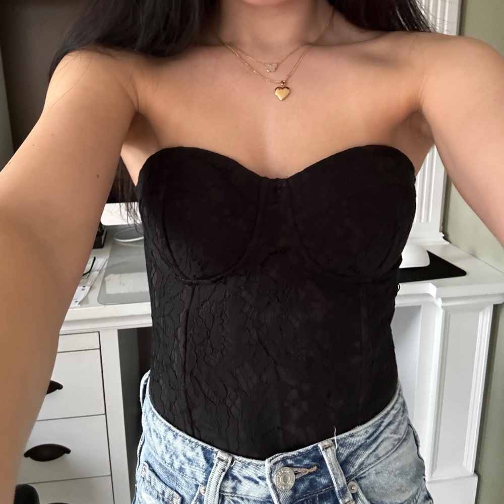 Aqua Strapless Bodysuit